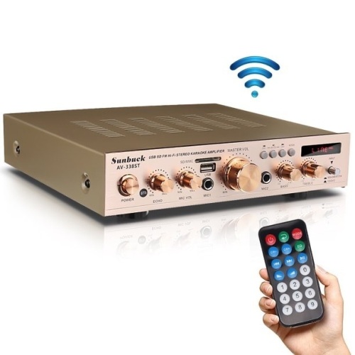 Sunbuck 2000W Compact Bluetooth Stereo Amplifier with FM Radio, USB/SD Readers, 2 Microphone Input, 5-band EQ mixer - Lot 44