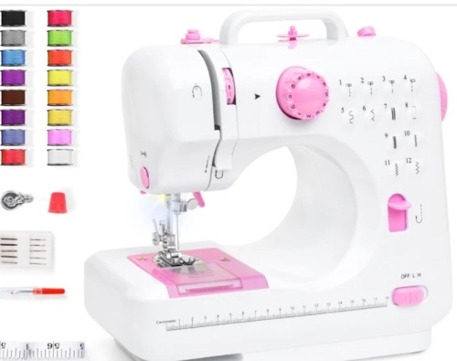 6V Portable Foot Pedal Sewing Machine w/ 12 Stitch Patterns - Lot 161