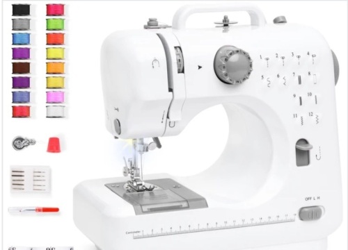 6V Portable Foot Pedal Sewing Machine w/ 12 Stitch Patterns - Lot 201