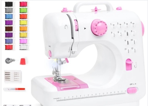 6V Portable Foot Pedal Sewing Machine w/ 12 Stitch Patterns - Lot 202