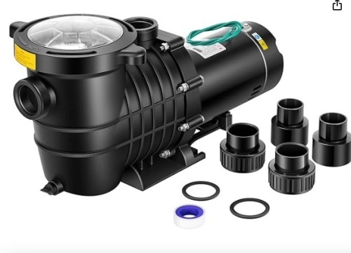 2.0 HP 6800 GPH Powerful Copper Motor Self Primming Dual Voltage in/Above Ground Swimming Pool Pump  - Lot 114