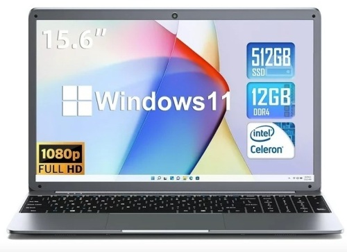 SGIN 15.6inch Laptop 12GB DDR4 512GB SSD Windows 11 with Intel Celeron N5095 Full HD 1920x1080 - Lot 117