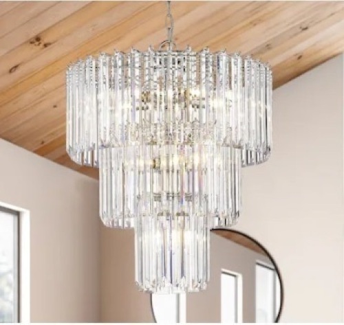 9 - Light / 5 - Light Tiered Chandelier - Lot 220