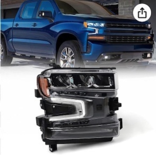 LED Headlight Assembly ForChevy Silverado 1500 20192020 2021 2022 Pickup Truck - Lot 128