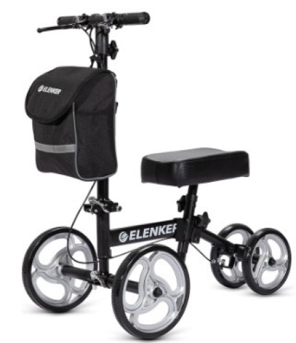 ELENKER Steerable Knee Walker with 10" Front Wheels Deluxe Medical Scooter for Foot Injuries  - Lot 285