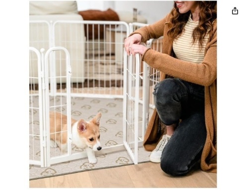 FXW Homeplus Dog Playpen Designed for Indoor Use, 24" Height for Puppy and Small Dogs│Patented white 8-panel $79.99 - Lot 320