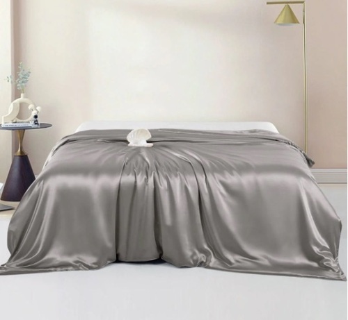 22 Momme Silk Duvet Cover - Grey - King(102"x90") - Lot 244