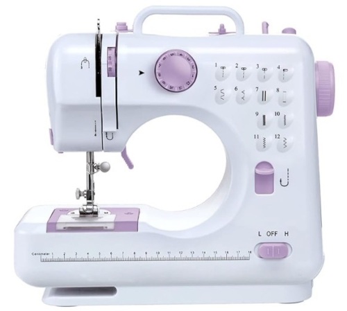 Mini Sewing Machine for Beginner, Portable Sewing Machine,12 Built-in Stitches Small Sewing Machine Double Threads and Two Speed Multi-function Mending Machine with Foot Pedal for Kids, Women (Purple) - Lot 143