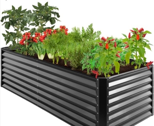 Outdoor Metal Raised Garden Bed for Vegetables, Flowers, Herbs - 8x4x2ft - Lot 336