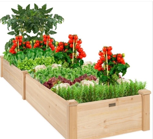 Wooden Raised Garden Bed Planter for Garden, Lawn, Yard - 8x2ft - Lot 375