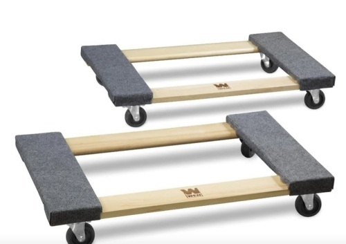 WEN 721830 1320-Pound Capacity 18-by-30-Inch Hardwood Mover’s Dolly, 2-Pack - Lot 406