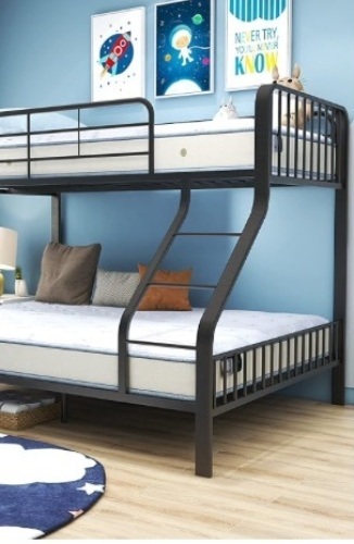 ACME Furniture Caius 60" x 83" Transitional Metal Tube Twin XL Over Queen Bunk Bed with Slat System in Gunmetal Finish - Lot 432