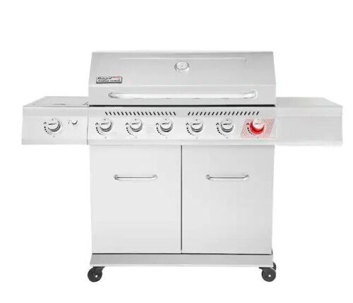 Royal Gourmet 6-Burner Propane Gas Grill in Stainless Steel with Sear Burner and Side Burner  - Lot 16