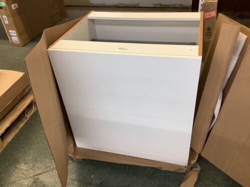 J Collection Fairhope Bright White Slab Assembled Base Kitchen Cabinet with 2 Drawers, 30 in. W x 34.5 in. H x 24 in. D  - Lot 196