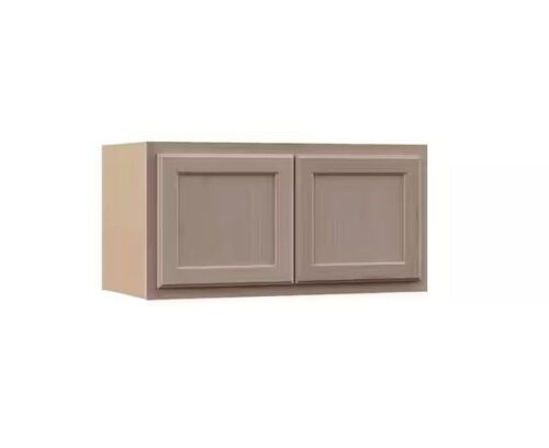 Hampton Bay 30 in. W x 12 in. D x 15 in. H Assembled Wall Bridge Kitchen Cabinet in Unfinished with Recessed Panel  - Lot 177