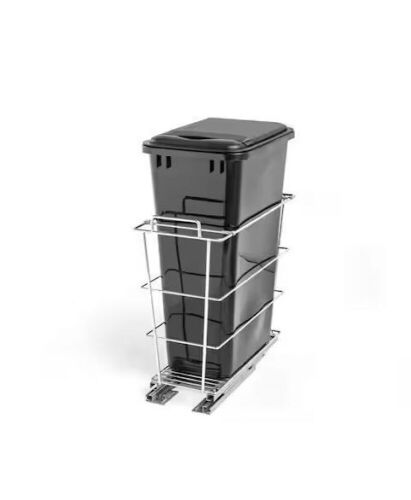 NewAge Home Kitchen Chrome Steel Pull-Out 50L Bin Organizer - Lot 223