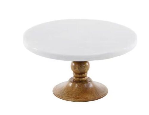 Litton Lane 1-Tier Brown Serving Tray Cake Stand  - Lot 165