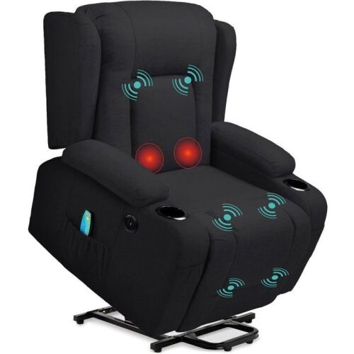 Electric Power Lift Recliner Massage Chair w/ Heat, USB Port, Cupholders - Lot 26