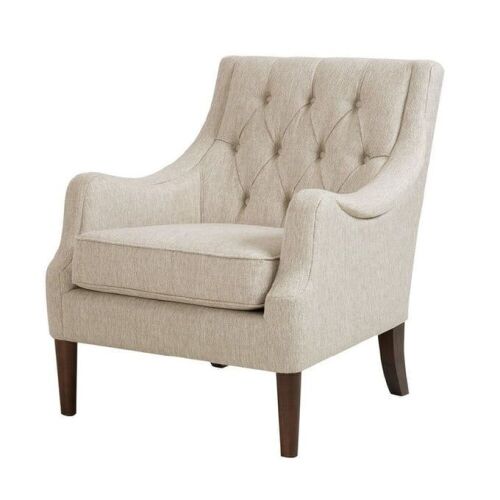 Madison Park Qwen Beige Button Tufted Accent Chair - Lot 45