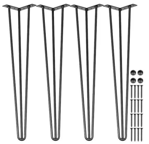 Heavy Duty Hairpin Table Legs 24 in. Black, Set of 4 - Lot 190