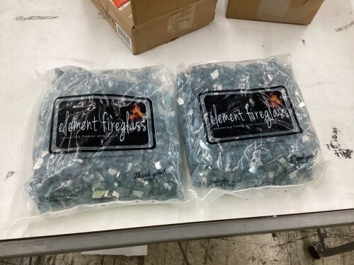 Lot of (2) Element Fireglass Azuria 10 lbs. 1/2 in. Reflective Fire Glass  - Lot 379