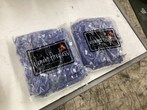Lot of (2) Element Fire Glass 1/2 in. Cobalt Blue Reflective Fire Glass 10 lbs. - Lot 392