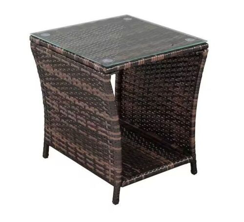 Winado Brown Wicker Outdoor Side Table  - Lot 325