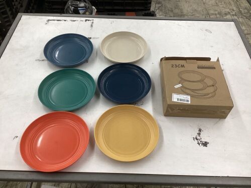 Wheat Straw Plastic Dinner Plates, 6 Pack  - Lot 529