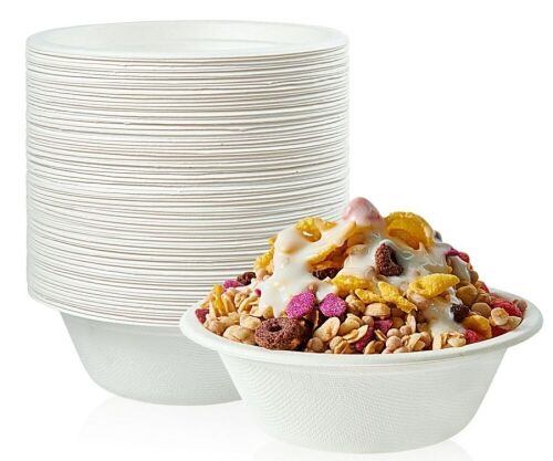 Vplus Compostable Disposable Paper Bowls, 12 oz, 200 Pack - Lot 619