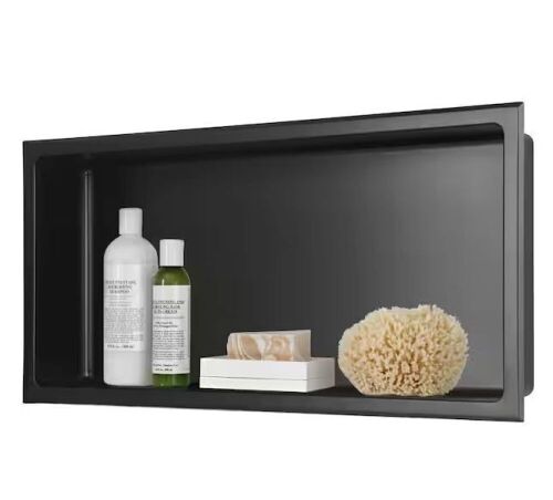 AKDY 24 in. W x 12 in. H x 4 in. D 18-Gauge Bathroom Shower Niche in Matte Black  - Lot 258