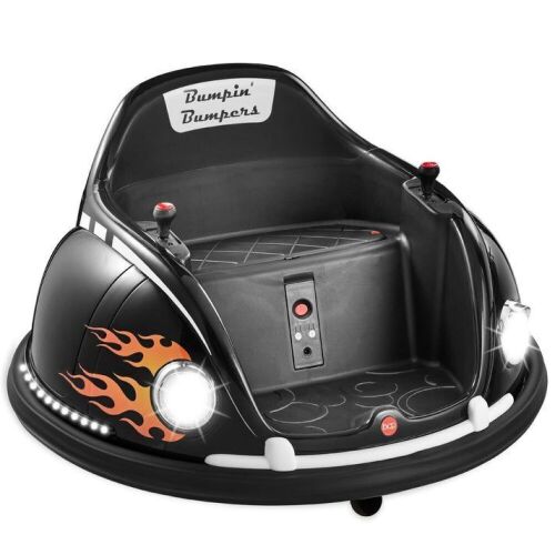 6V Kids Ride On Bumper Car Toy w/ Remote, Harness, Lights, 360 Degree Spin - Lot 512