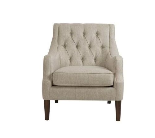 Madison Park Elle Beige Button Tufted Accent Chair - Lot 72