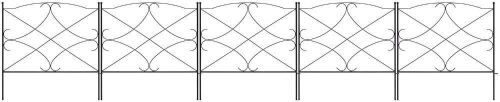 10ftx24in 5-Panel Foldable Interlocking Iron Decorative Garden Edging Fence Panels - Lot 596