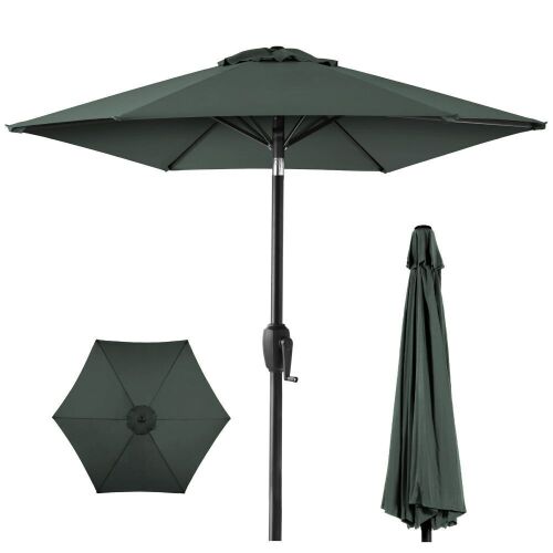 7.5ft Heavy-Duty Outdoor Market Patio Umbrella w/ Push Button Tilt, Easy Crank - Lot 626