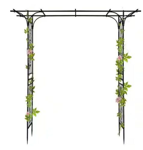 Winado 85 in. x 81.1 in. Grande Iron Arch for Various Climbing Plant Arbor  - Lot 272