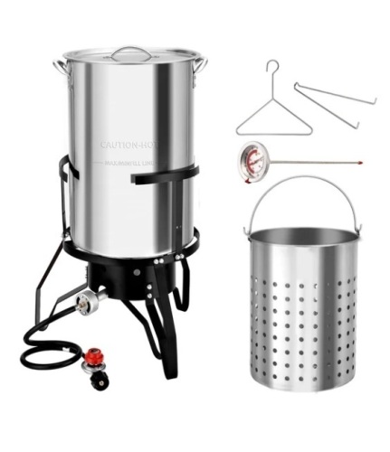 ROVSUN 50QT Turkey Fryer with 54000BTU Propane Stove for Outdoor Cooking. New with Dent - Lot 61