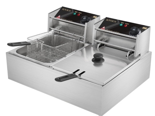 ROVSUN 22.8QT Electric Deep Fryer w/ 2 Baskets & Lids - Lot 64