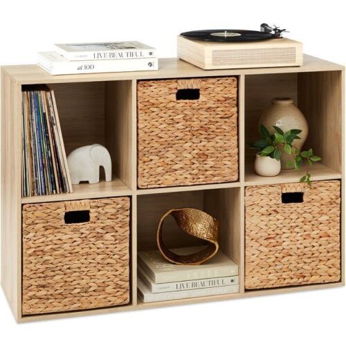 6-Cube Bookshelf, 13.5in Storage Display w/ Removable Panels, Customizable - Lot 594