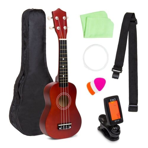 21in Acoustic Basswood Ukulele Starter Kit w/ Gig Bag, Strap, Tuner, Extra Strings - Lot 349