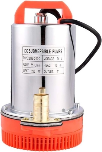 Submersible Pumps DC 24V Solar Submersible Water Pump 260W 1 inch Outlet Stainless Steel Well Booster Pump 10m/33ft Lift head Pump Farm Ranch pond - Lot 115