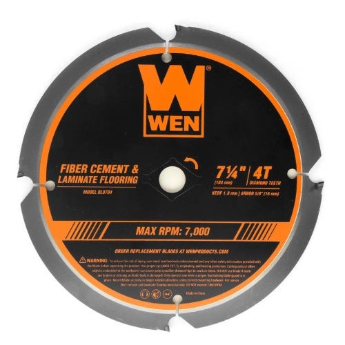 WEN BL0704 7-1/4-Inch 4-Tooth Diamond-Tipped (PCD) Professional Circular Saw Blade for Fiber Cement and Laminate Flooring - Lot 117