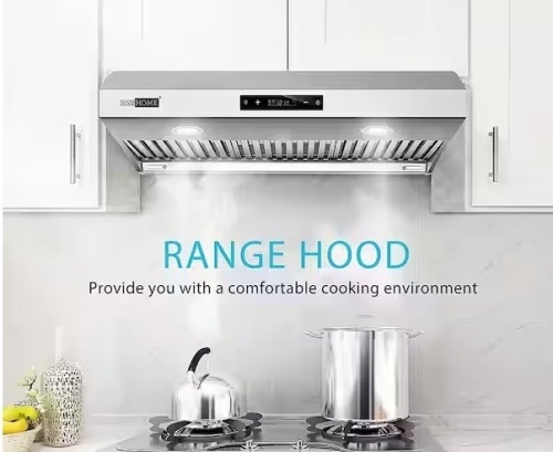 30 in. 700-800 CFM Touch Screen Under Cabinet with LED Light Range Hood in Stainless Steel - Lot 219a