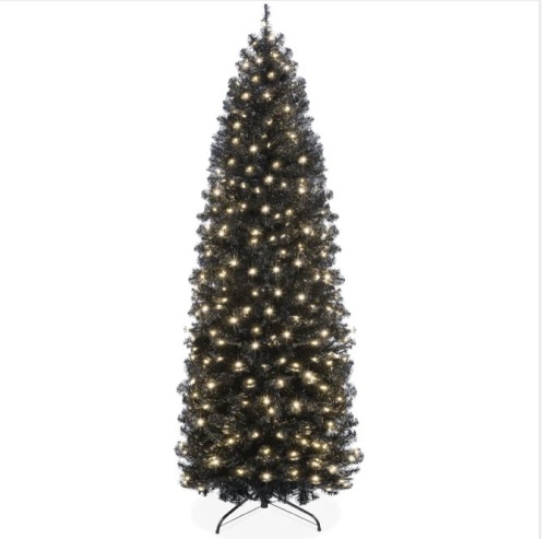 9' Pre-Lit Black Artificial Pencil Holiday Tree $327.99 - Lot 224a