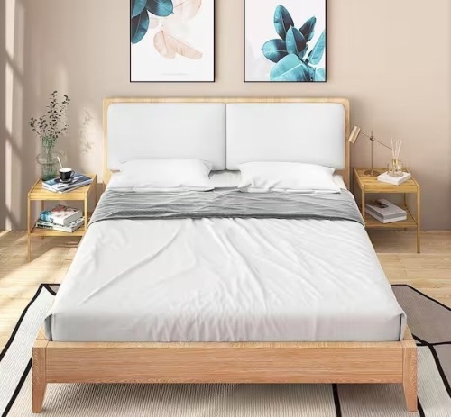2 PCS 16 in. Bamboo Square 2-Tier Bedside End Table Bamboo Nightstand for Living Room Bedroom - Lot 233