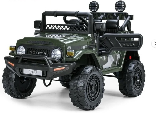 FUNTOK Licensed Toyota FJ Cruiser 12V 7AH Kids Electric Ride on Truck Battery Powered Car Toys 3 Speeds with Parent Remote Control,Spring Suspension & Slow Start - Lot 237