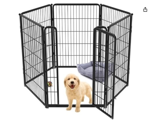 FXW Homeplus Dog Playpen Designed for Indoor Use, 40" Height for Large Dogs, Black│Patented - Lot 302