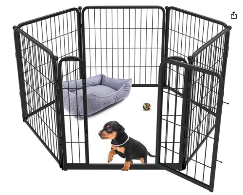 FXW Homeplus Dog Playpen Designed for Indoor Use, 24" Height for Puppy and Small Dogs, Black│Patented - Lot 303