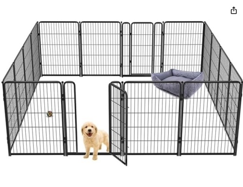 FXW Homeplus Dog Playpen Designed for Indoor Use, 40" Height for Large Dogs, Black│Patented - Lot 304