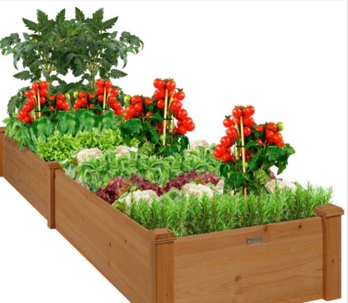 Wooden Raised Garden Bed Planter for Garden, Lawn, Yard - 8x2ft - Lot 298