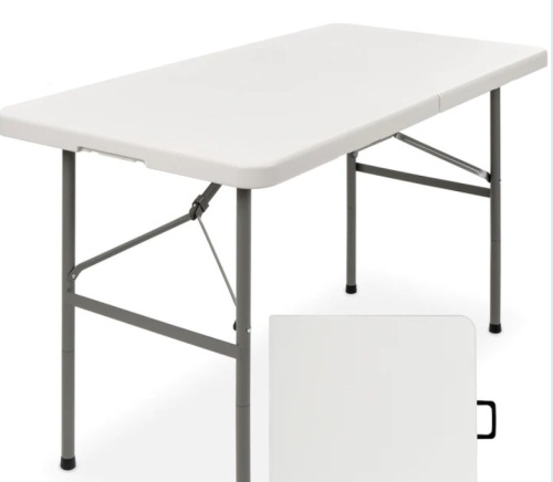 Portable Folding Plastic Dining Table w/ Handle, Lock - 4ft - Lot 240a